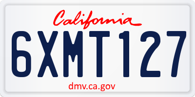 CA license plate 6XMT127