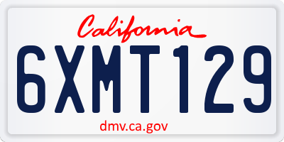 CA license plate 6XMT129