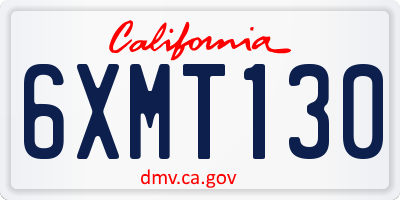 CA license plate 6XMT130