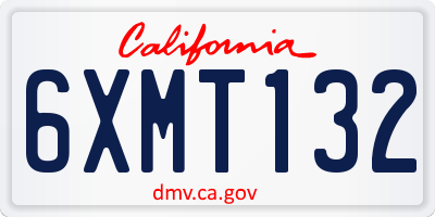 CA license plate 6XMT132