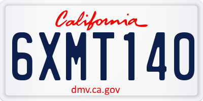 CA license plate 6XMT140