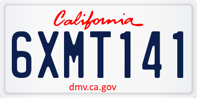 CA license plate 6XMT141