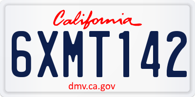 CA license plate 6XMT142