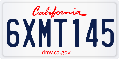 CA license plate 6XMT145