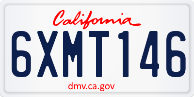 CA license plate 6XMT146