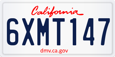 CA license plate 6XMT147