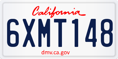 CA license plate 6XMT148