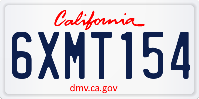 CA license plate 6XMT154