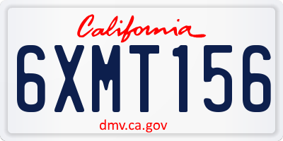 CA license plate 6XMT156