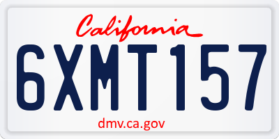 CA license plate 6XMT157