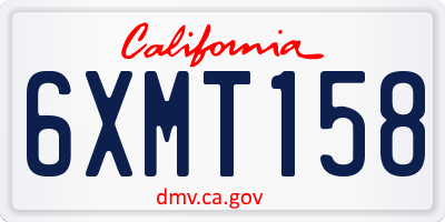 CA license plate 6XMT158