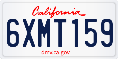 CA license plate 6XMT159