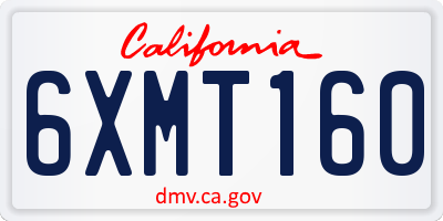 CA license plate 6XMT160