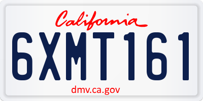 CA license plate 6XMT161