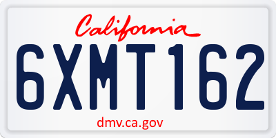 CA license plate 6XMT162