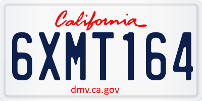 CA license plate 6XMT164