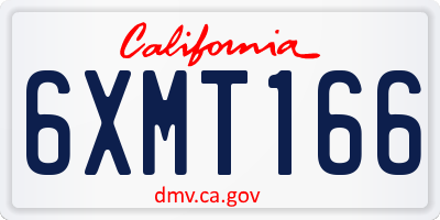 CA license plate 6XMT166