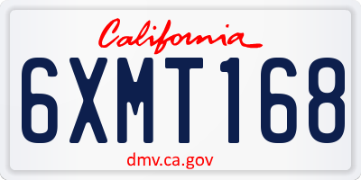 CA license plate 6XMT168
