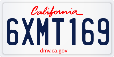CA license plate 6XMT169