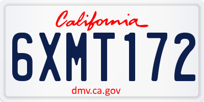 CA license plate 6XMT172