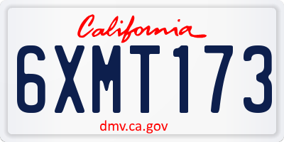 CA license plate 6XMT173