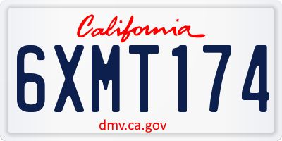 CA license plate 6XMT174
