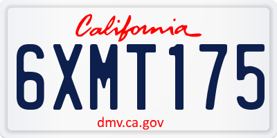 CA license plate 6XMT175