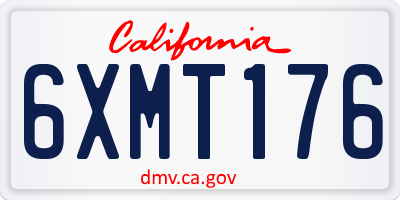 CA license plate 6XMT176