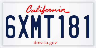 CA license plate 6XMT181
