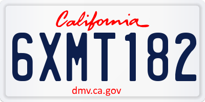 CA license plate 6XMT182