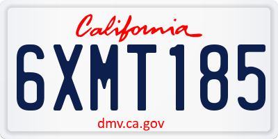 CA license plate 6XMT185