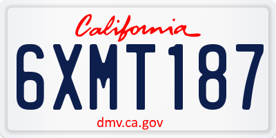 CA license plate 6XMT187