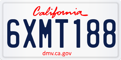CA license plate 6XMT188