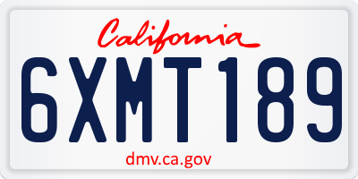 CA license plate 6XMT189
