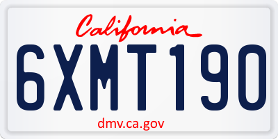 CA license plate 6XMT190