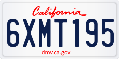CA license plate 6XMT195