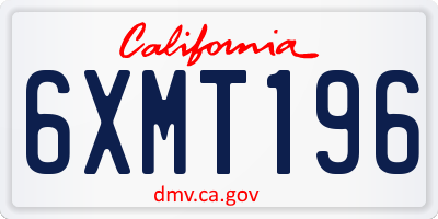 CA license plate 6XMT196