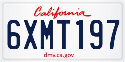 CA license plate 6XMT197