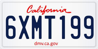 CA license plate 6XMT199
