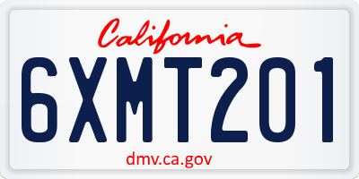 CA license plate 6XMT201