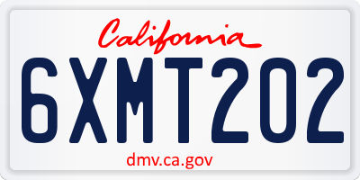 CA license plate 6XMT202