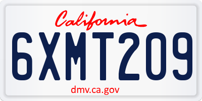 CA license plate 6XMT209