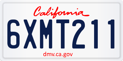 CA license plate 6XMT211