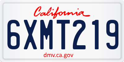 CA license plate 6XMT219