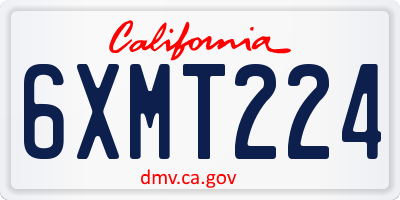 CA license plate 6XMT224