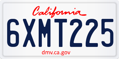 CA license plate 6XMT225
