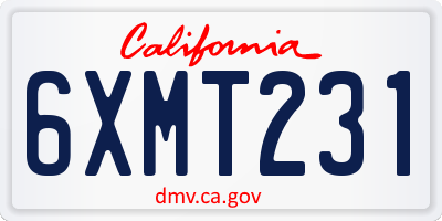 CA license plate 6XMT231