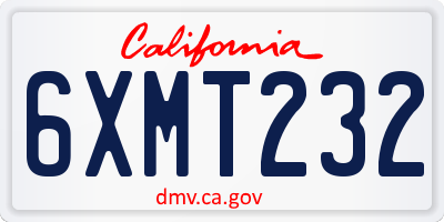 CA license plate 6XMT232