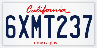 CA license plate 6XMT237