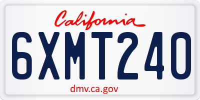 CA license plate 6XMT240